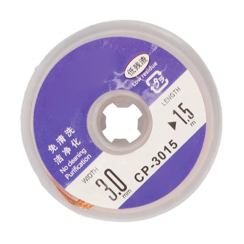 Pro Grade Desoldering Solder Wick Braid 1.5m Red Copper With No Clean Flux spool for fast heat transfer, PCB repair tool