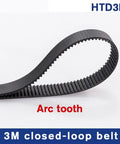 HTD 3M Timing Belt For 3D Printers Closed Loop Synchronous Belt 3mm Pitch with arc tooth design