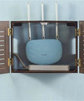 Wall Mounted Cable Organizer Box Perfect For Set Top Box And Router Storage with router inside, blue small size