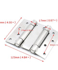 Badass Stainless Steel Double Spring Hinges 4 Inch with dimensions 123x100mm for swing doors and bar gates.