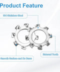 Five Sixteenth Inch External Tooth Lock Washer Set Twenty Pieces 304 Stainless Steel Multi Tooth Star Locking Washers close-up