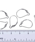 Interchangeable Leverback Earring Findings, 3 Pairs of Sterling Silver 925, Closed Loop Ear Wires for DIY Jewelry Making, Made in USA, Tarnish Resistant, Pro Grade Quality, shown next to ruler for size reference