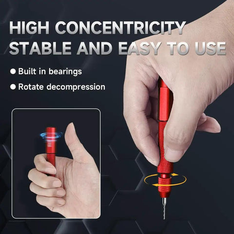 Person using the Ultra Precision Pin Vise Hand Drill With Double Bearings, Smooth As Silk For Gundam Kits And Miniatures