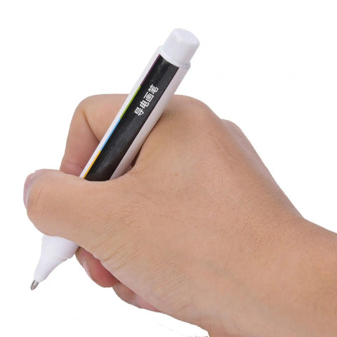 Hand using Easy To Use Conductive Ink Repair Pen For Circuit Boards DIY Electronics Tool For Quick Solderless Fixes Nickel Powder Based Conductive Paint With Strong Adherence And Water Resistance Great For Damaged Traces And Pads