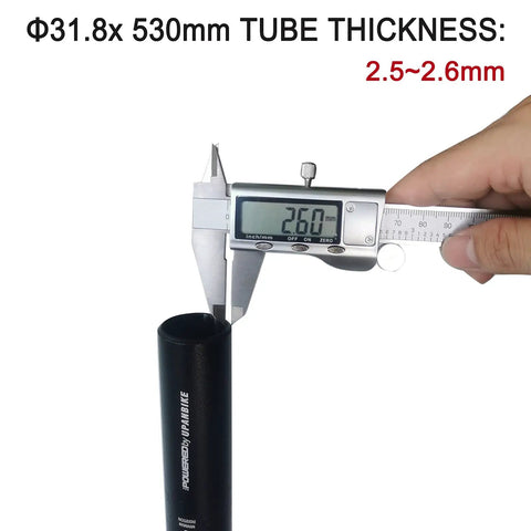 Measuring Lengthened 530Mm 31.8Mm Aluminum Alloy Bike Seat Post for BMX Electric and Folding Bikes, Durable 6061 Seatpost