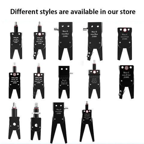 Pneumatic Arm Gripper Clamp For Injection Molding And Robot Automation, Mini A Thread Fixture With Male And Female Connectors