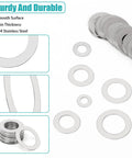 175 Piece 304 Stainless Steel Flat Washers Set In 6 Sizes M4 M5 M6 M8 M10 M12 With Clear Storage Box For Screws Bolts And All Your Hardware Projects Pro Grade Durable Spacer Shim Kit, assorted sizes