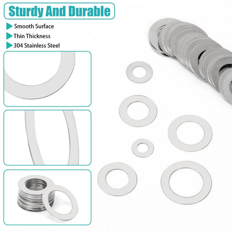 175 Piece 304 Stainless Steel Flat Washers Set In 6 Sizes M4 M5 M6 M8 M10 M12 With Clear Storage Box For Screws Bolts And All Your Hardware Projects Pro Grade Durable Spacer Shim Kit, assorted sizes