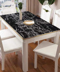 Dining table with black marble peel and stick wallpaper for countertops and backsplashes self adhesive vinyl wrap 11.8 by 78.7 inches