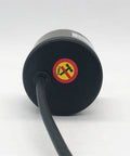 Rear view of Absolute Rotary Encoder TRD-J1000 Series Boss Level Precision with cable connection visible against plain background