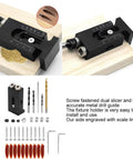 Pocket Hole Jig Kit With Dual Guides And Oblique Drilling Locator, Pro Grade Aluminum Alloy Pocket Jig with drill bits and accessories