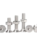 M6 Countersunk Hex Socket Head Screws And Nuts Kit, 40 Sets, 304 Stainless Steel Fasteners For Indoor Outdoor DIY Projects, Built To Last With Strong Threads, Smooth Finish, Easy To Tighten.