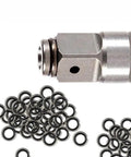 No Slip Half Inch Retaining Ring Clip With O Ring For Impact Wrench Steel Socket Retention Fastener Set That Keeps Sockets From Dropping Under Heavy Torque 50 Piece Hardware Kit, steel clip and O-rings on socket