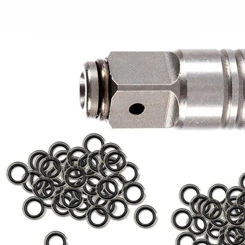 No Slip Half Inch Retaining Ring Clip With O Ring For Impact Wrench Steel Socket Retention Fastener Set That Keeps Sockets From Dropping Under Heavy Torque 50 Piece Hardware Kit, steel clip and O-rings on socket