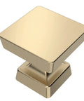 Ten Pack Brushed Gold Cabinet Knobs 1.2 Inch 30mm Solid Zinc Alloy Kitchen Dresser Drawer Pulls For Bathroom Cabinets With Durable Finish And Easy Install Perfect For Cabinets And Drawers, brushed gold square knob