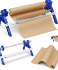 Nifty Paper Dispenser Cutter With Adjustable Mount And Built In Trimmer Plus Heavy Duty Brown Kraft Paper Roll for shipping
