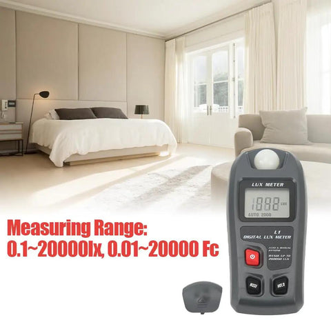 Plant Light Meter For Indoor Outdoor Grow And Photography With LCD Display Lux Illuminance Photometer Dope High Accuracy Readings For Plants Film And LED Grow Lights Easy To Use And Highly Reliable. handheld digital lux meter in bedroom with LCD display