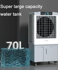 Kick Those Sweltering Days To The Curb With This Portable Swamp Cooler, Housing A Generous Water Tank, 24 Hour Timer, Three Fan Speeds, And Crisp Indoor Outdoor Chill with 70L capacity.