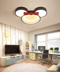 Cartoon Mouse Head Acrylic Dimmable LED Ceiling Light for Kids Rooms Modern Flush Mount Fixture with Stepless Dimming Eye Protection Glow