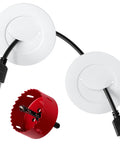 In-Wall Cable Management Kit For TV With 2 Wire Pass-Throughs And 1 Hole Saw Drill Attachment White Cord Concealer