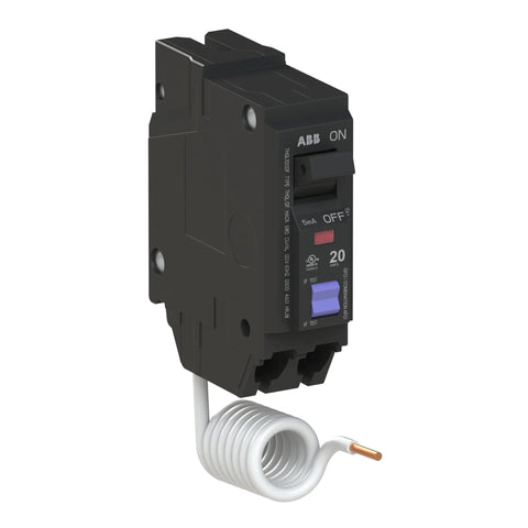 Single Unit 20A 1-Pole Q-Line Plug-In Circuit Breaker 120/240V, thermal-magnetic, quick-make/quick-break, with visible fault indicator