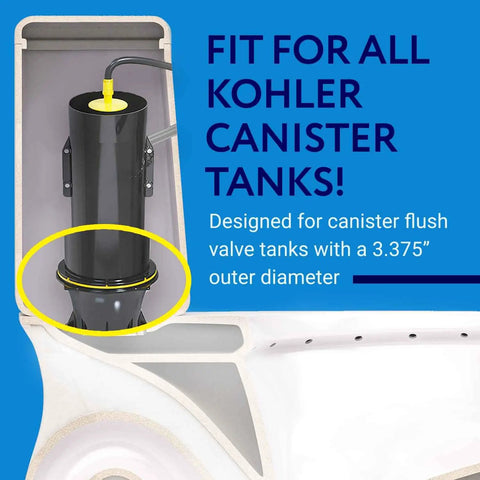 Two Pack Yellow Canister Flush Valve Seal Kit For Kohler Toilets Replacement Ring And Gasket in toilet tank diagram