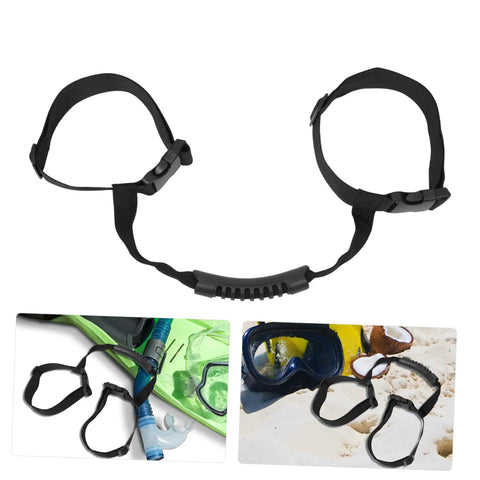 Black grip ready scuba tank retainer band and carry strap for diving cylinders, wear resistant for stable underwater use