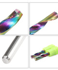 Pro Grade Single Flute Router Bits For Aluminum Cutting 1/8 Inch Shank Solid Carbide Spiral Router Bits With DLC Coating 15mm Cutting Length