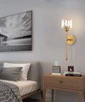 Set Of 2 Brushed Brass Wall Sconces Hardwired Vanity Lights With Fabric Shade For Bedroom Living Room Hallway Kitchen