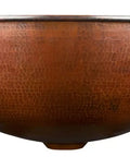 Side view of Handmade Aged Copper Vessel Sink 16 Inch Solid Copper Bathroom Sink With Top Notch Craftsmanship Easy Install Premium Quality Durable Classic Rustic Look No Compromise On Style Or Price.