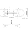 Technical diagram of Stainless Steel Mast To Mast Clamp Anti Vibration Antenna Mount Without The Pole For Outdoor Use with dimensions