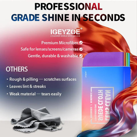 Lote de ocho paños de microfibra para limpiar lentes, gafas, pantallas, cámaras, dispositivos de realidad virtual (VR) y AR una amplia gama de colores y características de alta calidad