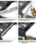 Step-by-step installation of Stainless Steel Stove Gap Filler Between Counter And Range Edge, Heat Resistant, Easy To Clean.