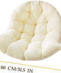 Thickened Hammock Swing Chair Cushion Set For Indoor Outdoor Relaxation in Milk White, 80x110 cm, for egg chairs and wicker seating.