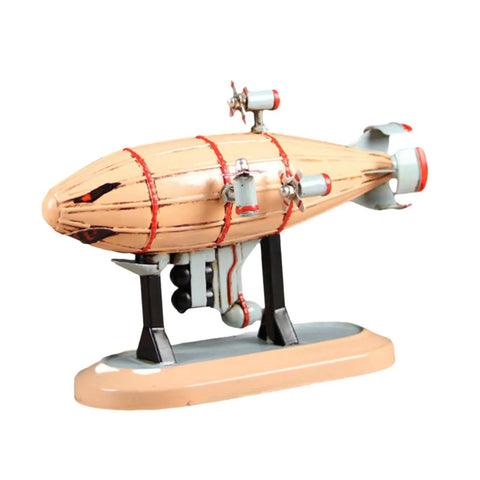 Airship Model Iron Collectible Statue With Stand Diecast Ornament For Home Decor Realistic Airship Replica Perfect Shelf Display