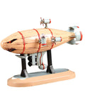 Airship Diecast Model With Stand Cool Desk Statue For Home Cafe Or Office Shelf Display Vintage Vibe Realistic Iron Craftsmanship Yellow Small Size Souvenir Replica