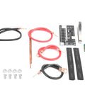 Portable 12V Battery Storage Spot Welder Pen For 26650 Cells parts and cables displayed on a white surface