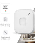 Slick Hardwire Smart Smoke And Carbon Monoxide Detector With Instant Phone Alerts Seamless Interconnection Reliable Battery Backup For Quick Setup And Rock Solid Home Safety Security in white on a modern backdrop.