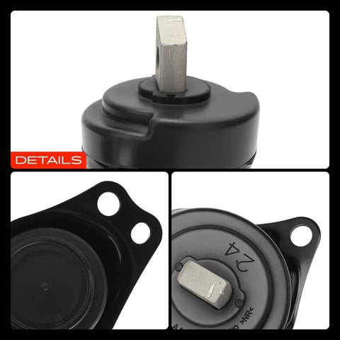 Heavy Duty Front Right Engine Motor Mount For Acura TLX And Honda Accord 2013 To 2020 Straight Bolt On Oem Replacement Drive Support Zero Vibes Setup, top view with mounting bracket.