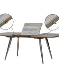 Image showing Heavy Duty Table Leaf Connectors And Bolt Sleeves For Extension Dining Tables with brass plated fittings on a table.