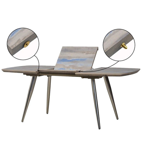 Image showing Heavy Duty Table Leaf Connectors And Bolt Sleeves For Extension Dining Tables with brass plated fittings on a table.