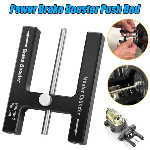 Heavy Duty Car Brake Adjustment Tool Featuring Adjustable Push Rod Booster And Master Cylinder Pins in black steel designed for trucks.