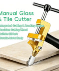 All In One Glass And Tile Cutter Kit With T Handle And Breaker Pliers showing integrated cutting design and oil port.