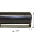 Front view of Heavy-Duty Gate Guide Rollers For Weld-On Installation Rubber Gate Roller Set, 6.5in long, 3in high, 2.5in width, sold in pairs.