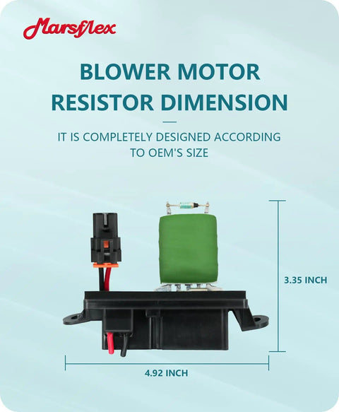Dimensions of Blower Motor Resistor For Chevy Avalanche Silverado Suburban Tahoe And GMC Sierra Yukon 1999 To 2006