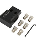 Premium Woodworking Punch Locator With 15 Degree Inclined Angle Hole Guide For Drill Bits and Precision Jointing, compact aluminum alloy with drill sleeves.