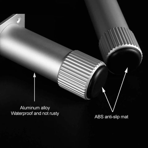 Top Tier Adjustable Furniture Legs With Dope Brushed Aluminum Finish And Heavy Duty Stainless Screws For Cabinets Tables Flex Height Setup To Fix Wobbly Floors Instantly Sleek Urban Living - close-up of aluminum legs with ABS anti-slip mat.