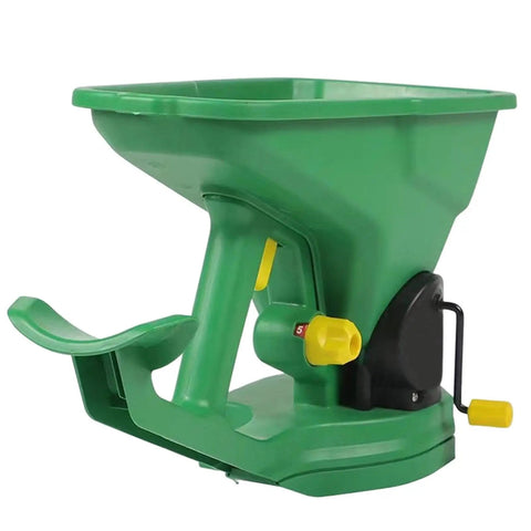 Effortless Hand Crank Seed Spreader 1.5L For Garden And Lawn, Portable Manual Seeder With Gear Adjustment, side view
