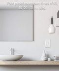 Radiant Digital Countdown Timer Rocker Light Switch For Home Lighting Control installed in modern bathroom setting.