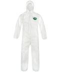 MicroMax Protective Disposable Coveralls For Paint Job And Cleanup With Respirator Fit Hood White Large 25 Pack Microporous Coveralls